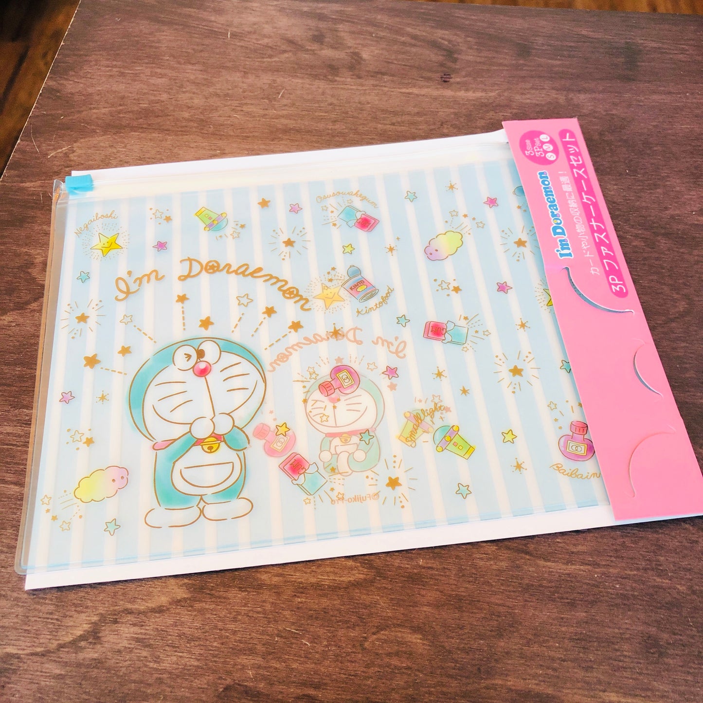 I'm Doraemon Fastener Case 3P Pastel Color Set ID-5533103KP