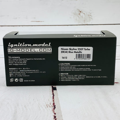 Ignition Model 1/43 Nissan Skyline 25GT Turbo ER34 Blue Metallic IG1612