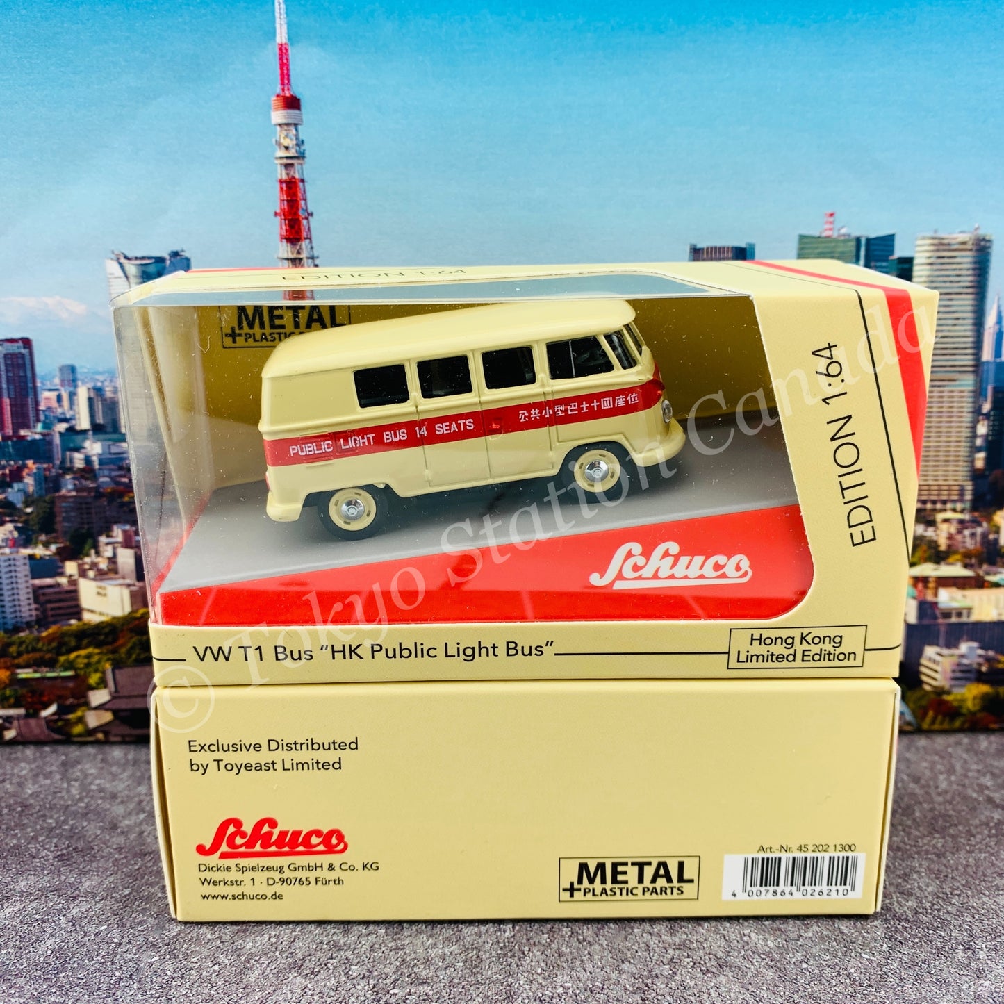 Schuco 1/64 VW T1 Bus "HK Public Light Bus" (Hong Kong Limited Edition) 452021300