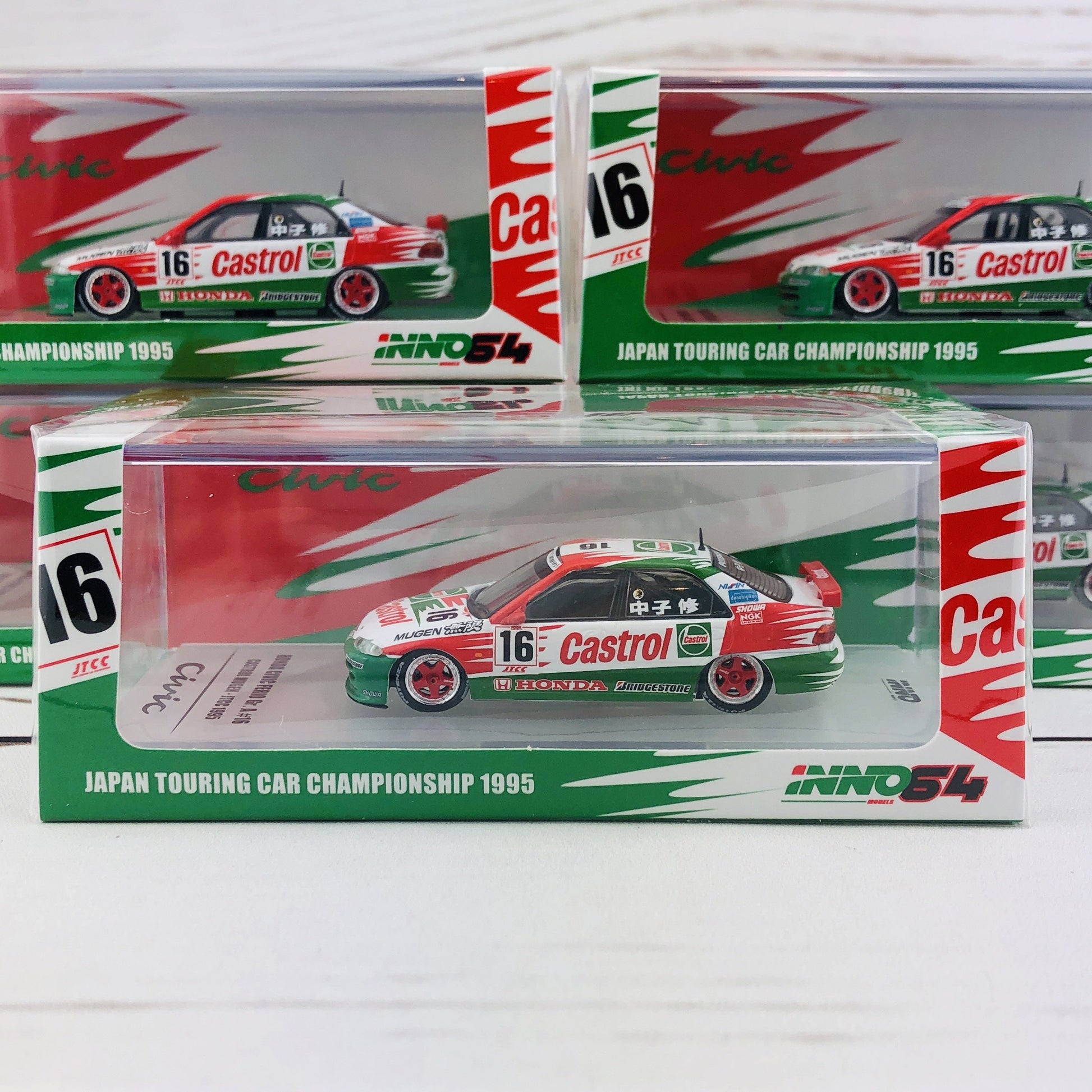 INNO64 HONDA CIVIC Ferio Gr.A #16 "CASTROL MUGEN" JTCC 1995 IN64-EG9-CA95