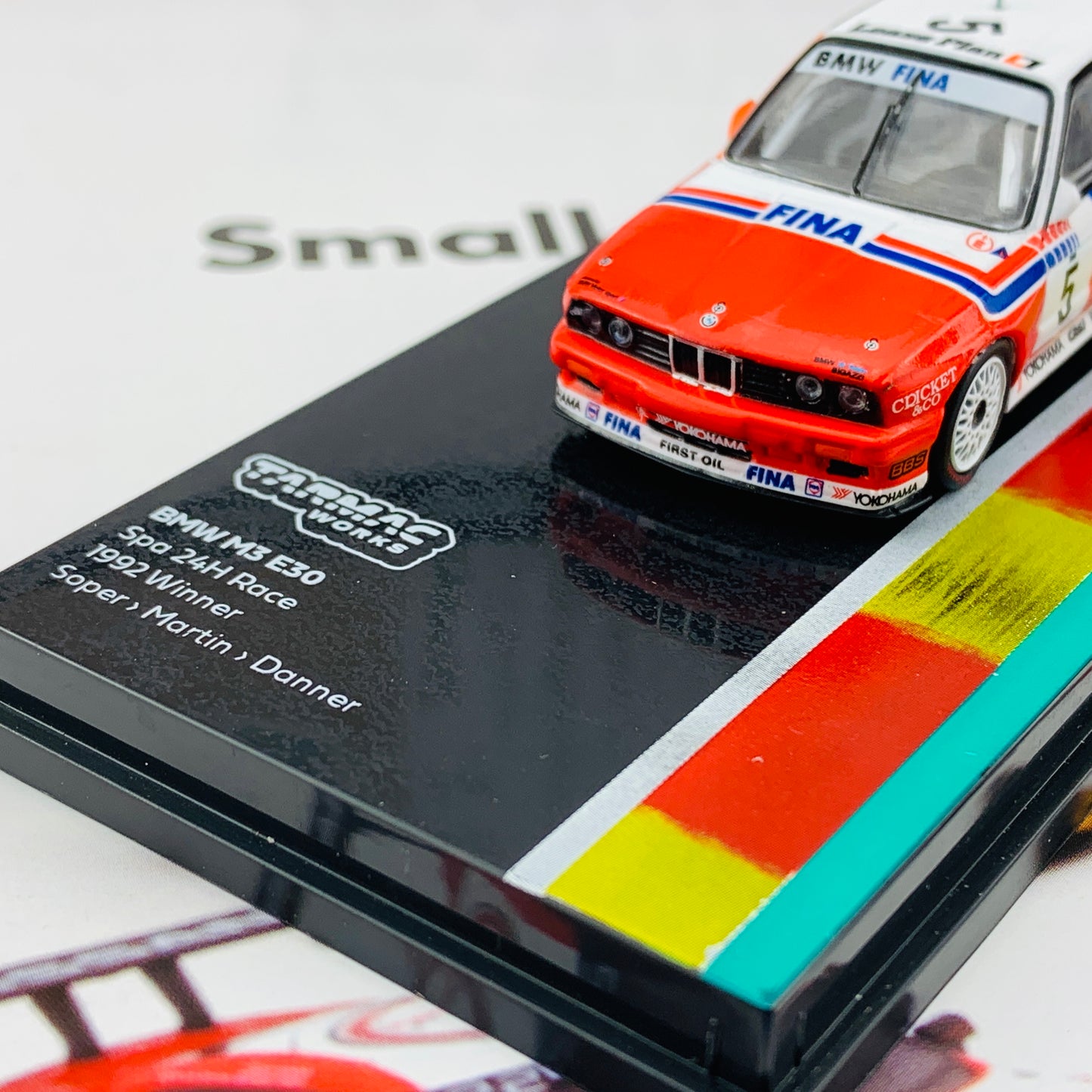 Tarmac Works 1/64 BMW M3 E30  Spa 24hours Race 1992 Winner Soper / Martin / Danner (Decal included) T64-009-92SPA05