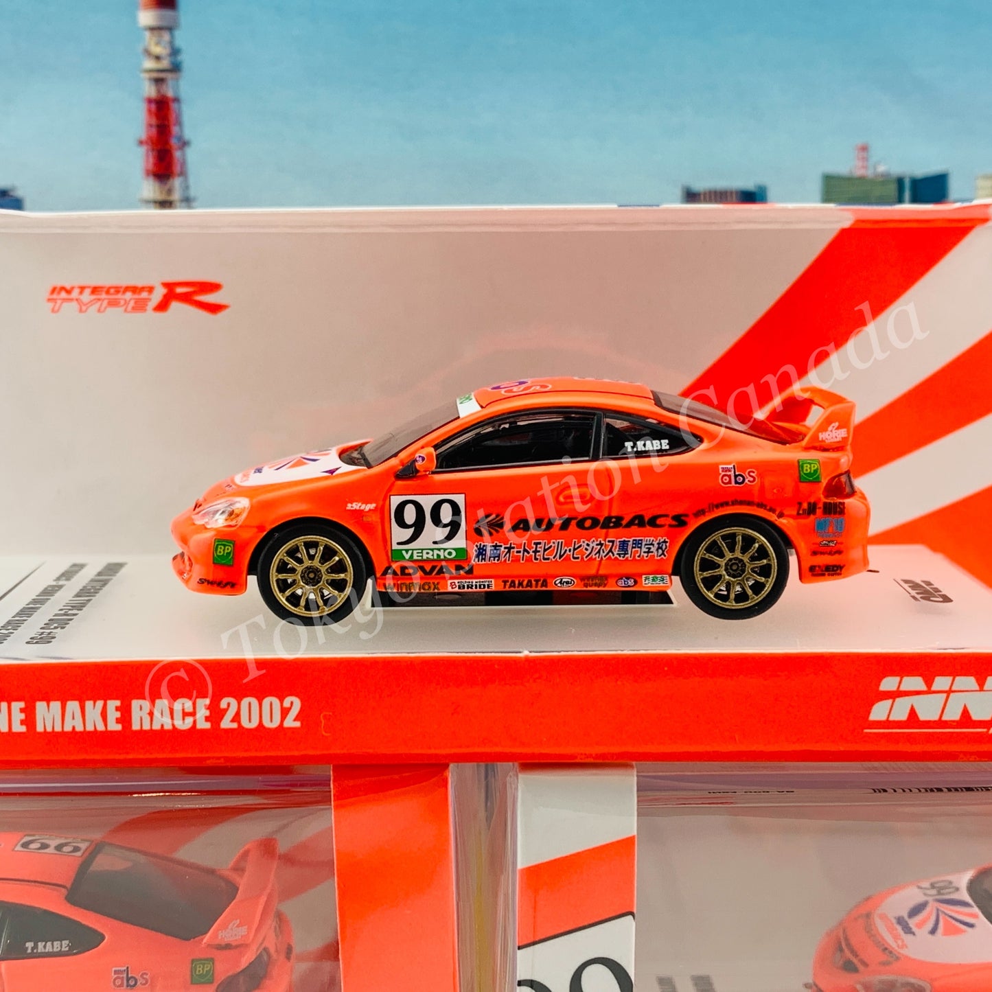 INNO64 1/64 Honda Integra Type-R DC5 #99 AUTOBACS JAPAN ONE MAKE RACE 2002 IN64-DC5-AB