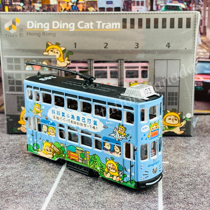 TINY 微影 52 Hong Kong Tram (6th-generation) Ding Ding Cat Light Blue/Pink ATC65222