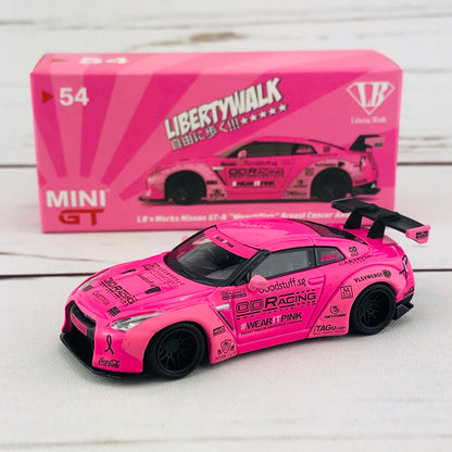 MINI GT LIBERTYWALK LB★WORKS Nissan GTR (R35) "WearItPink" Breast Cancer Awareness RHD MGT00054-R