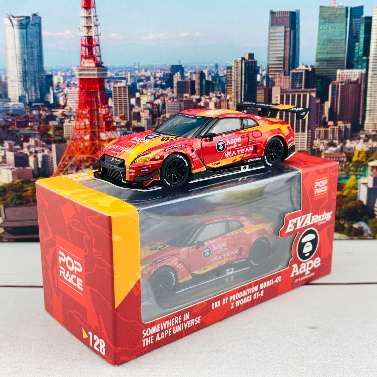 POP RACE x MINI GT 1/64 EVA RT Production Model-02 X Works GTR MGT00128-L