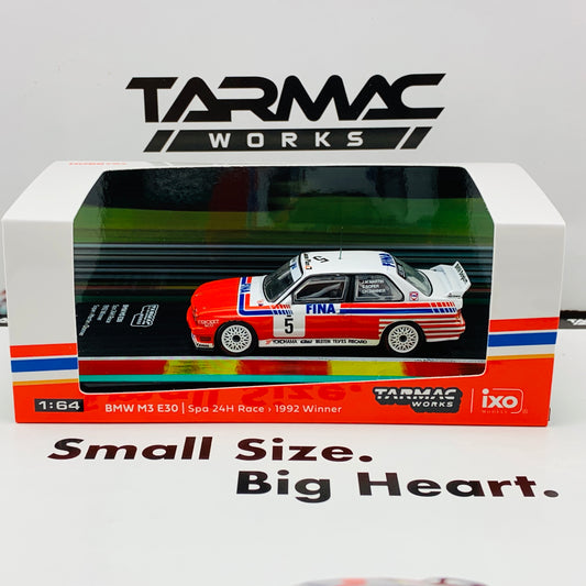 Tarmac Works 1/64 BMW M3 E30  Spa 24hours Race 1992 Winner Soper / Martin / Danner (Decal included) T64-009-92SPA05