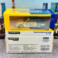TARMAC WORKS HOBBY64 1/64 Toyota Corolla Levin AE92 JTCC 1993 浅野武夫/萩原誠 With Container *Limited to 1248pcs* T64-036-93JTC18