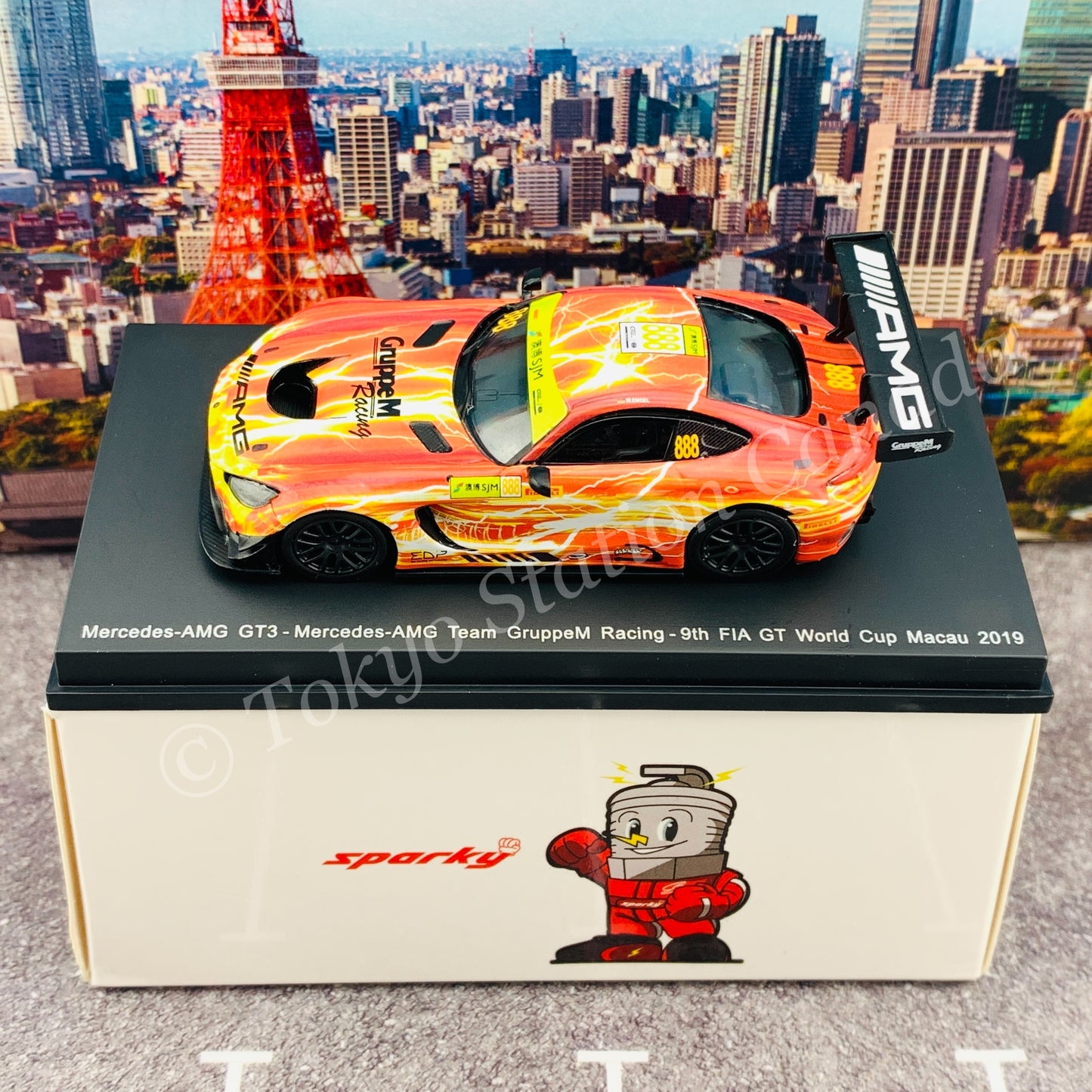 Sparky 1/64 MERCEDES-AMG GT3 NO.888 MERCEDES-AMG TEAM GRUPPEM RACING 9TH FIA GT WORLD CUP MACAU 2019 MARO ENGEL Y169