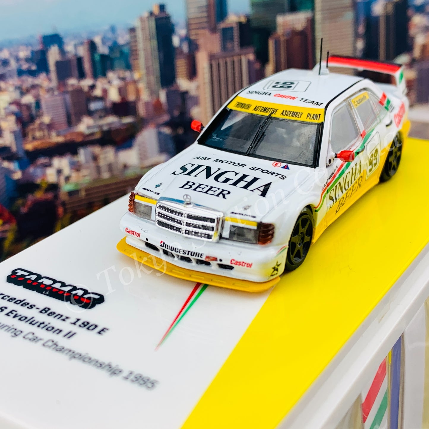 Tarmac Works 1/64 HOBBY64 Mercedes-Benz 190 E 2.5-16 Evolution II SE Asia Touring Car Championship 1995  C. Nattavude T64-024-95SEA99