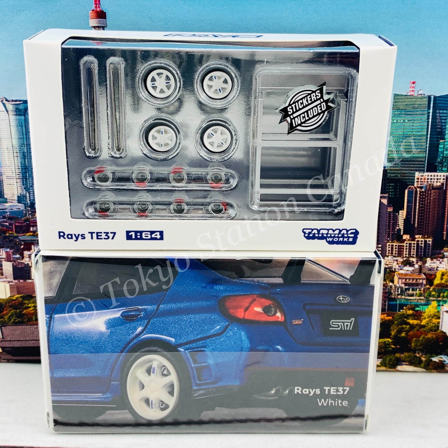 Tarmac Works 1/64 Accessories Rays TE37 White T64W-002-WH