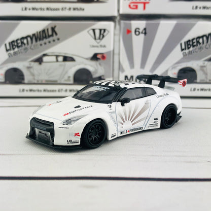 MINI GT 1/64 LB★WORKS Nissan GT-R (R35) Type 1 , Rear Wing ver 1+2 White RHD MGT00064-R