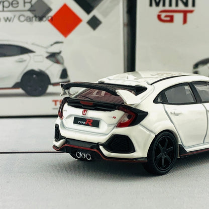 MINI GT 1/64 Honda Civic Type R (FK8) Championship White w/Carbon Kit & TE37 Wheel (RHD) MGT00065-R