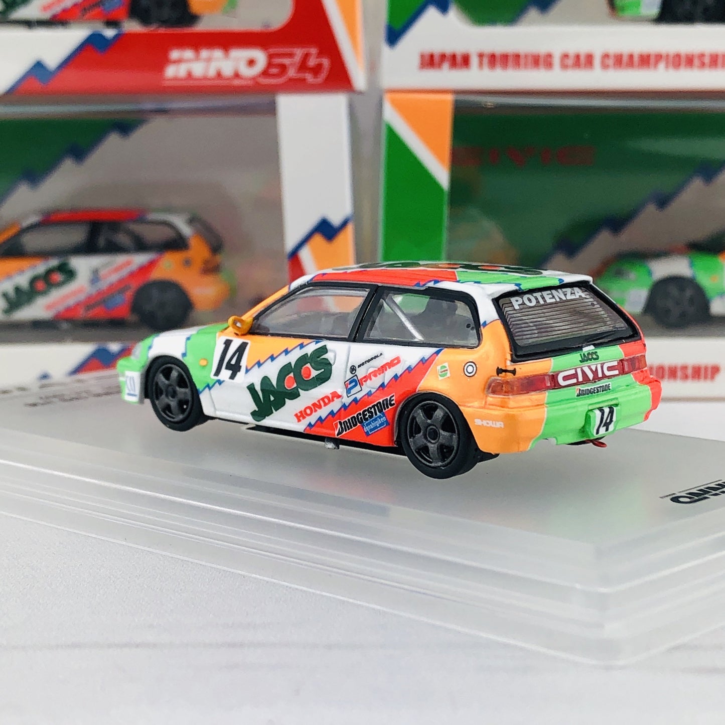 INNO64 HONDA CIVIC EF9 GR.A #14 "JACCS" JTC 1992 IN64-EF9-JAC92