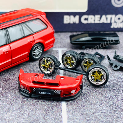 BM Creations JUNIOR 1/64 Mitsubishi Legnum VR4 RED RHD with Extra Wheels, Lowering Parts 64B0154