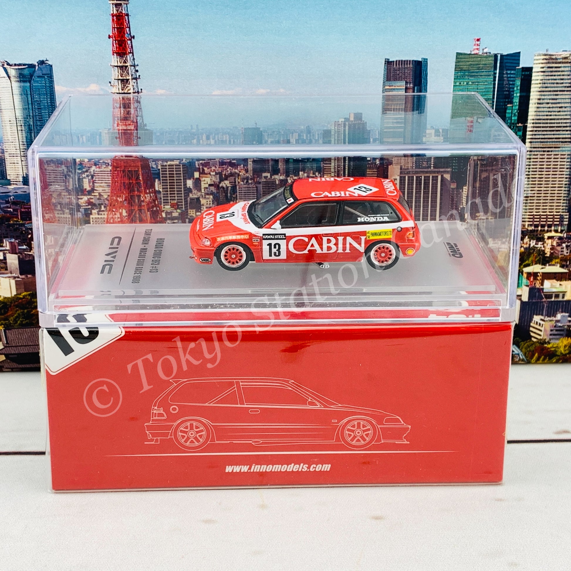 INNO64 HONDA CIVIC EF3 Gr.A #13 TEAM CABIN MACAU GUIA RACE 1988 IN64-EF3-13CBM