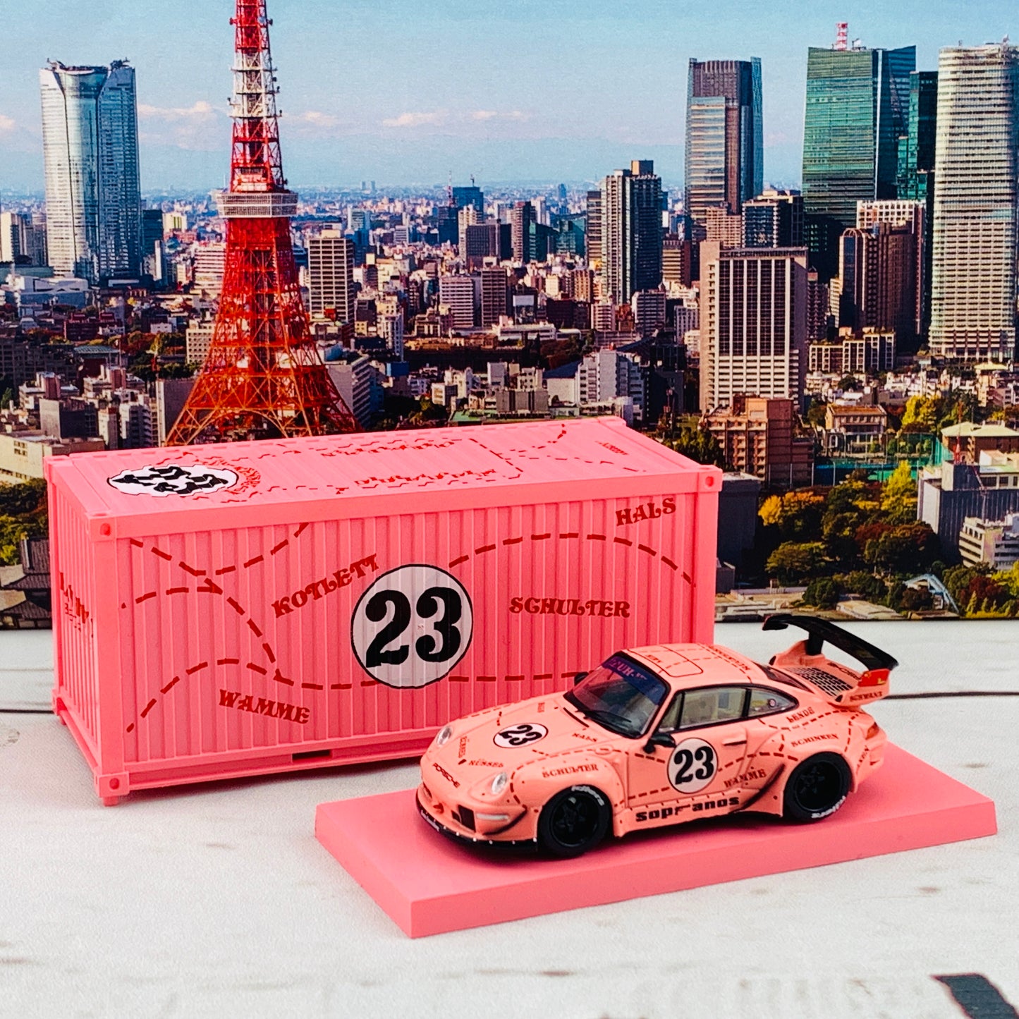 Tarmac Works 1/64 RWB 993 Sopranos *Container included* T64-017-SO