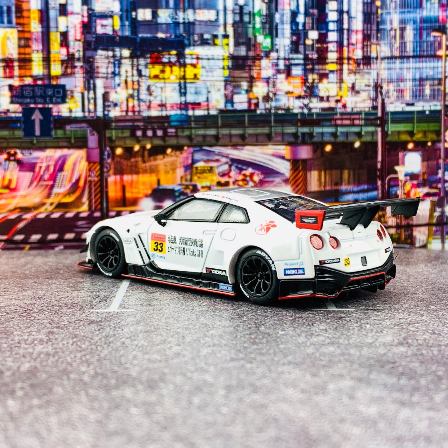 MINI GT x POPRACE 1/64 1/64 Nissan GTR Nismo GT3 X Works/ EVA Racing Test Unit #33 - Super GT Okayama Test Day MGT00091-L