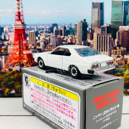 Tomytec Tomica Limited Vintage Neo 1/64 Nissan Skyline Hardtop 2000GT-EX (White) 1977 LV-N222b