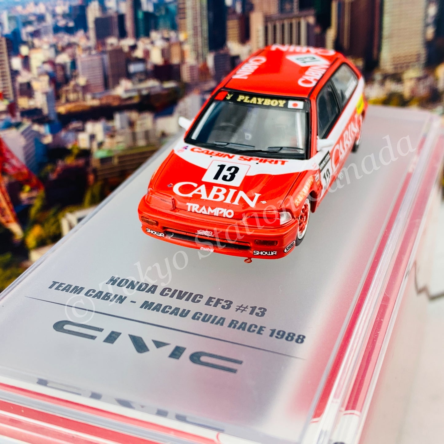 INNO64 HONDA CIVIC EF3 Gr.A #13 TEAM CABIN MACAU GUIA RACE 1988 IN64-EF3-13CBM