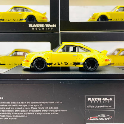 MODEL COLLECT 1/64 Porsche RWB 930 Ducktail Wing Yellow MC640002A