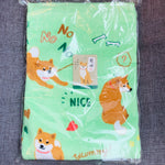 Friendshill Shiba Inu Towel 60cm x 120cm Green