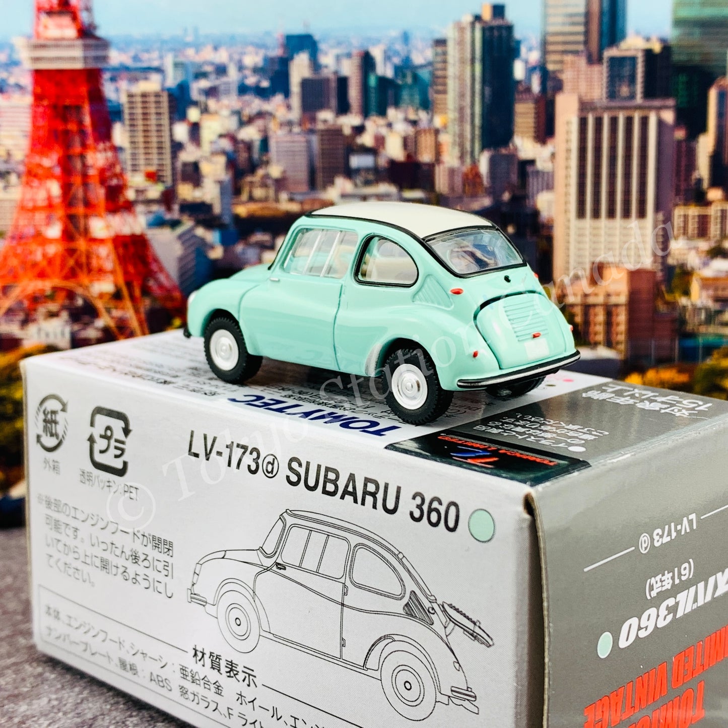 Tomytec Tomica Limited Vintage 1/64 Subaru 360 (Light Green) 1961 model LV-173d