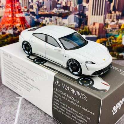 MINI GT 1/64 Porsche Taycan Turbo S White LHD MGT00218-L