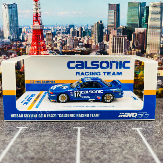 INNO64 1/64 NISSAN SKYLINE GTR (R32) #12 CALSONIC RACING TEAM JTC 1990 Champion IN64-R32-CASET90