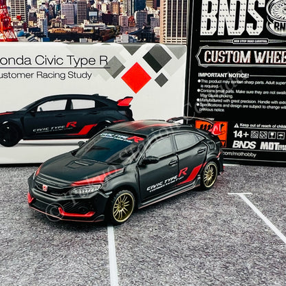 MINI GT 1/64 Honda Civic Type R (FK8) Customer Racing Study LHD with BNDS BC26406-RB wheels