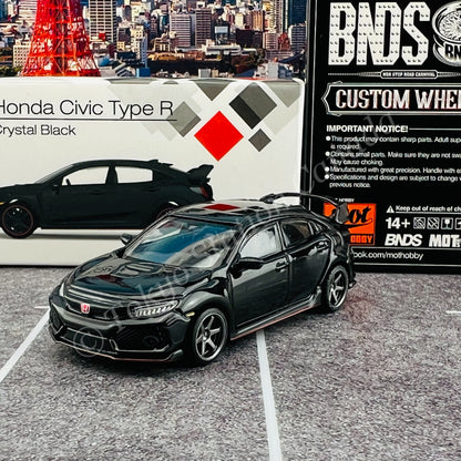 MINI GT 1/64 Honda Civic Type R (FK8) Crystal Black LHD with BNDS BC26401-GM wheels