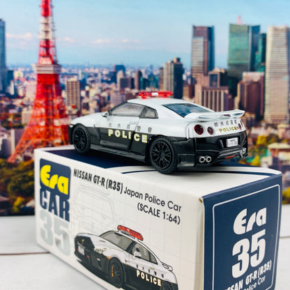 ERA CAR 35 1/64 Nissan GTR R35 Japan Police Car with Figure NS20GTRRN35