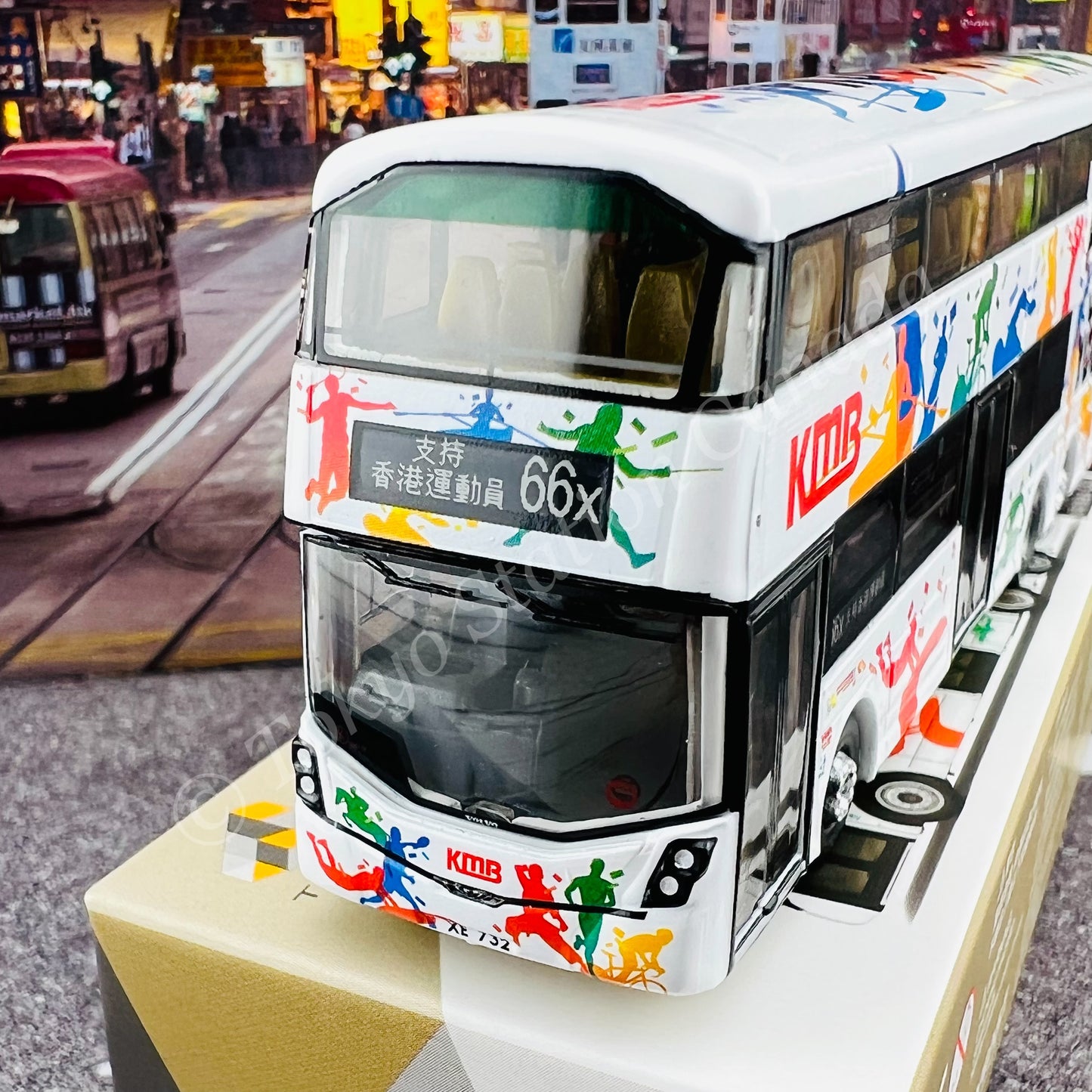 TINY 微影 03 KMB VOLVO B8L Wright (66x 支持香港運動)  (Scale 1/110) KMB2021075