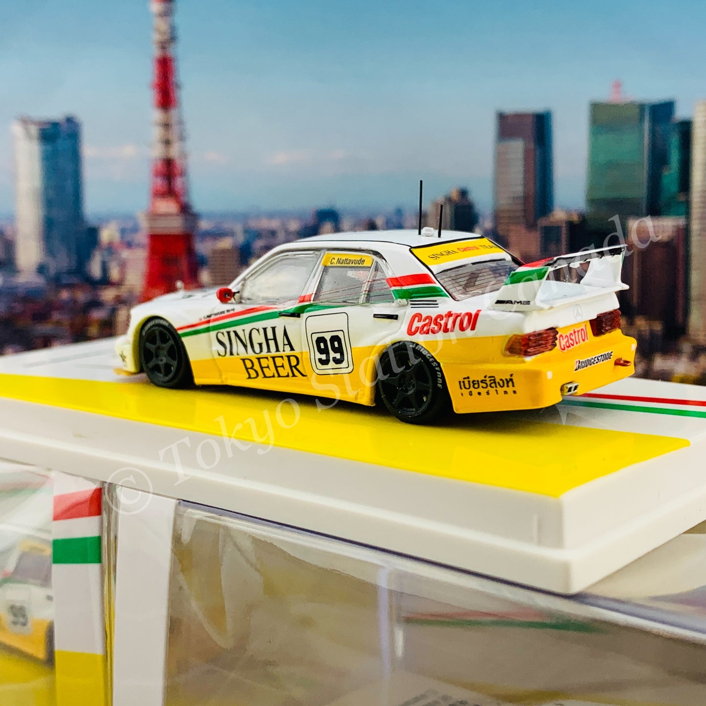 Tarmac Works 1/64 HOBBY64 Mercedes-Benz 190 E 2.5-16 Evolution II SE Asia Touring Car Championship 1995  C. Nattavude T64-024-95SEA99