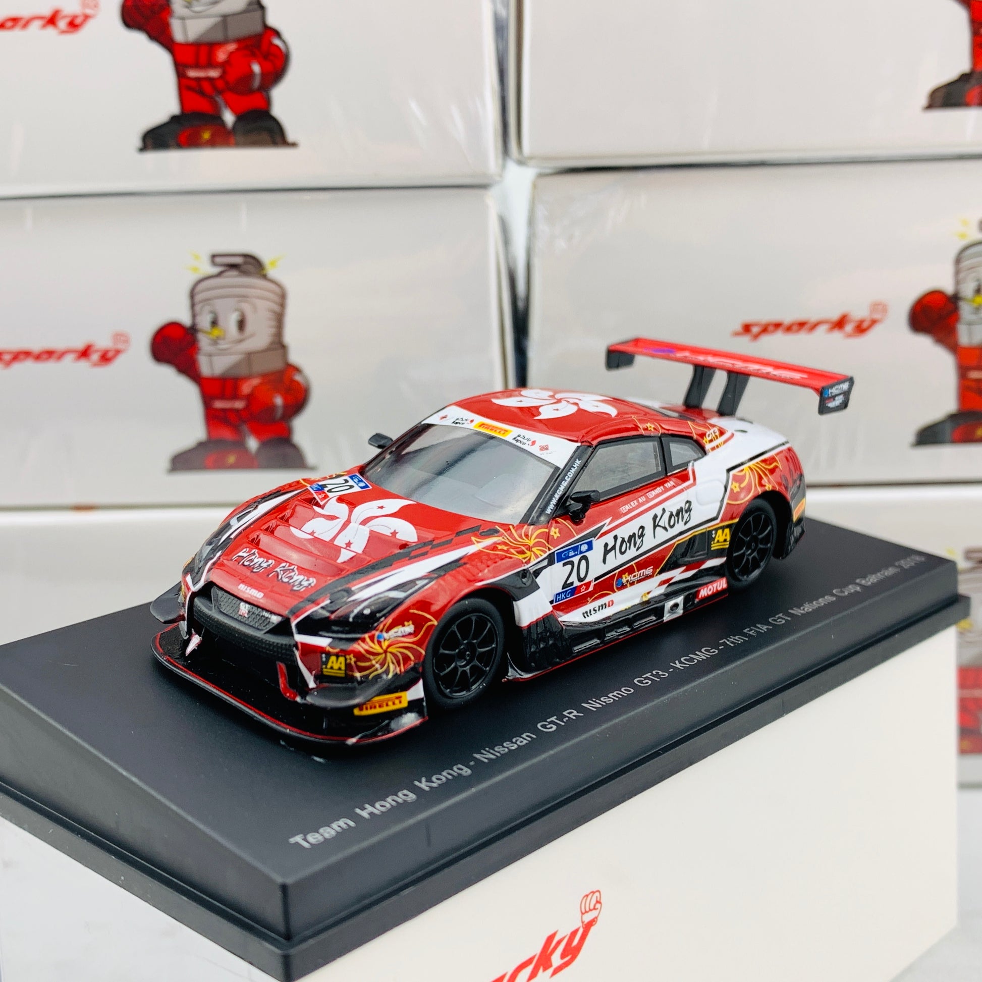 Sparky 1/64 NISSAN GTR NISMO GT3 Team Hong Kong - KCMG - 7th FIA GT Nations Cup Behrain 2018 Y132