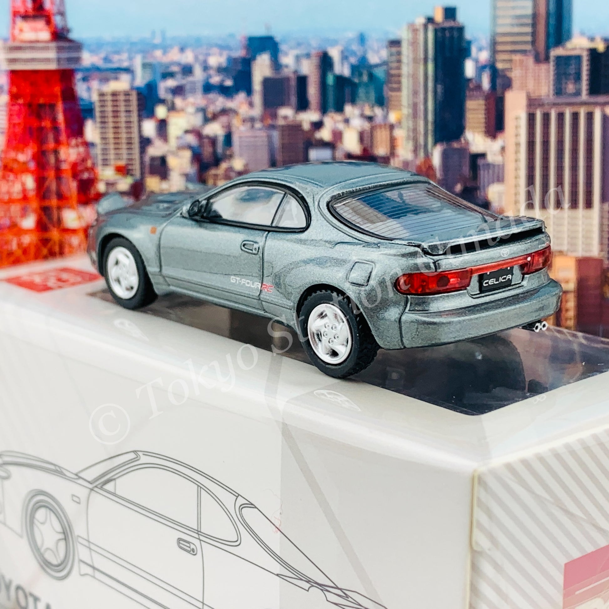POPRACE 1/64 Toyota Celica GT-FOUR ST185 Grey Metallic PR64-185-GRY