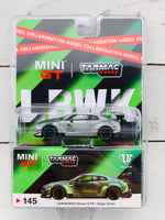 "CHASE CAR" Tarmac Works x Mini GT Collaboration Model 1/64 LB★WORKS Nissan GTR (R35) Type 2, Rear Wing ver 3 Magic Green RHD Blister clamshell Packed MGT00145-C