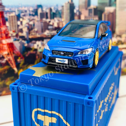 Tarmac Works 1/64 Subaru WRX STI EJ20 Final Edition (S208) Blue with Container T64-016-FE