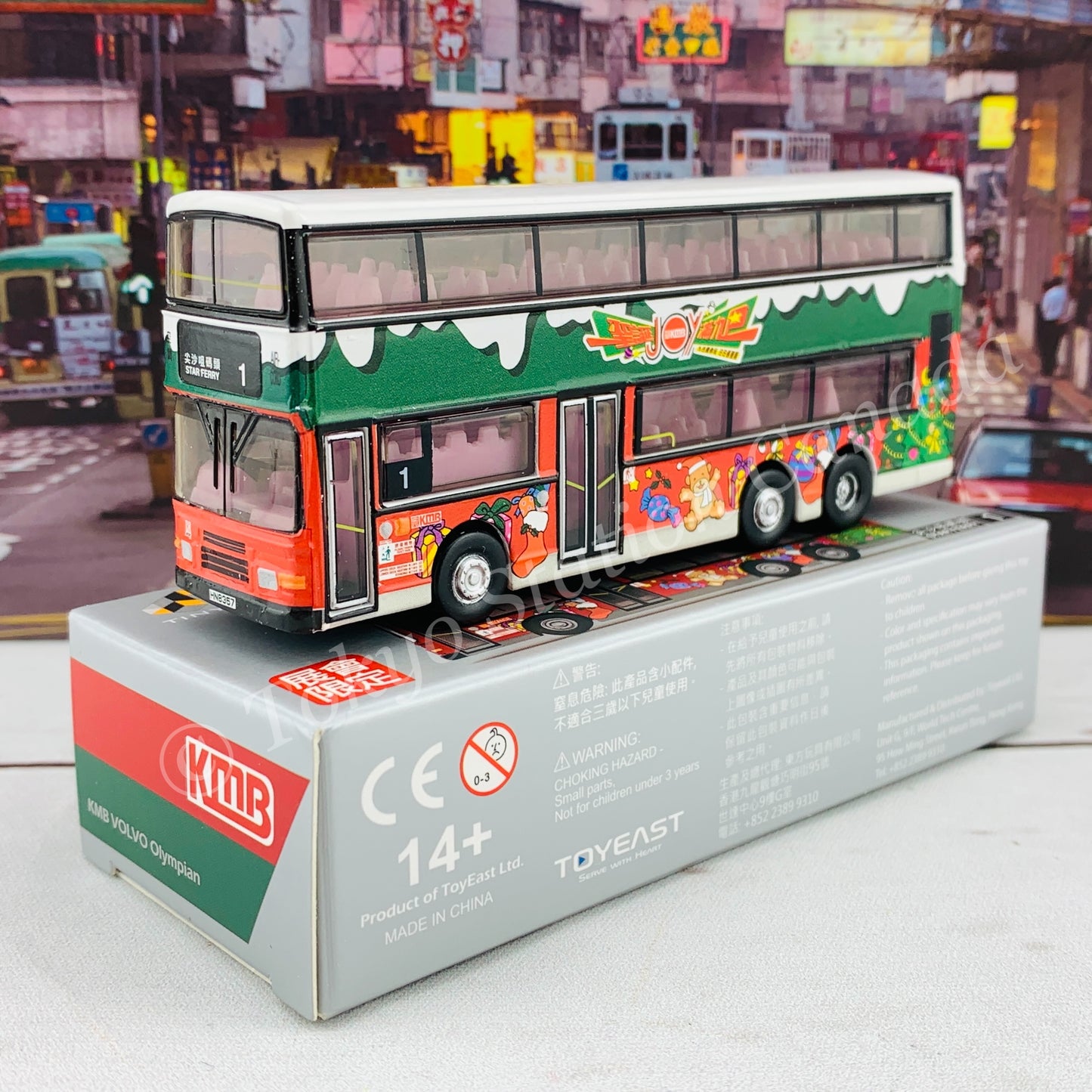 TINY 微影 KMB VOLVO Olympian Hong Kong Christmas Limited Edition (1 Star Ferry 尖沙咀碼頭) 九巴富豪 Olympian 11米 "聖誕Joy滿九巴" [展會限定] KMB2020083