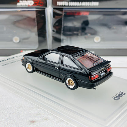 INNO64 1/64 Toyota Corolla AE86 Levin Black with Extra wheels set and water slide decals IN64-AE86-BLA