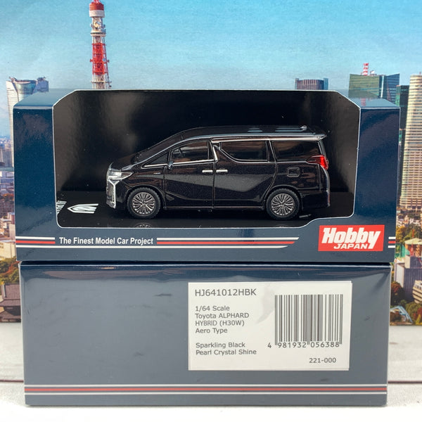 HOBBY JAPAN 1/64 Toyota ALPHARD HYBRID (H30W) AERO TYPE Sparkling Black HJ641012HBK