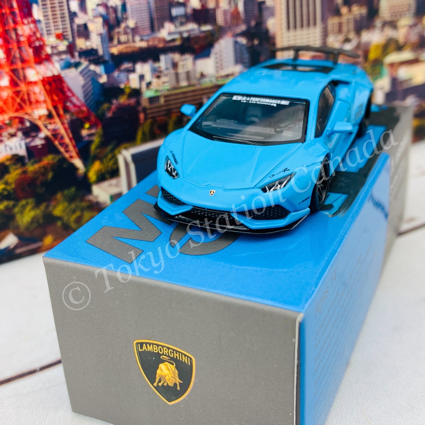 MINI GT 1/64 LB WORKS Lamborghini Huracán ver. 1 Light Blue LHD MGT00189-L