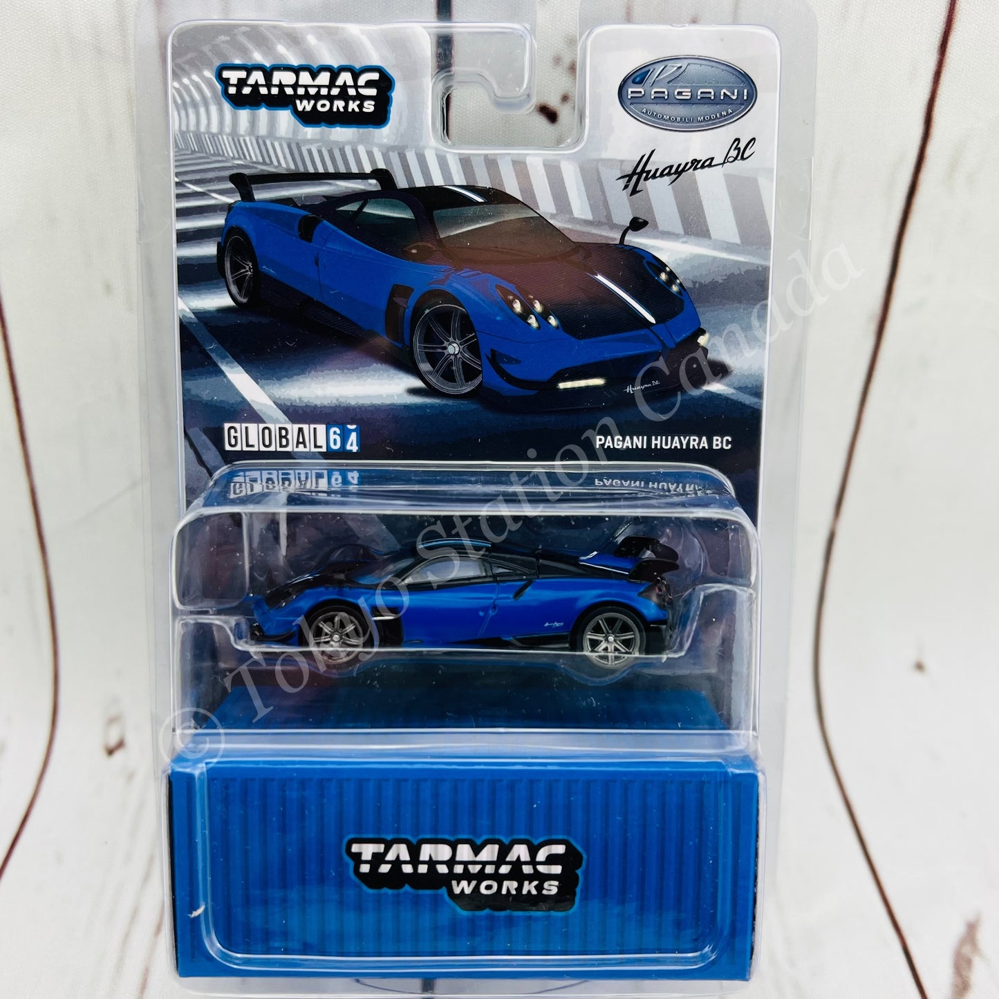 TARMAC WORKS GLOBAL64 1/64 Pagani Huayra BC  Blu Francia / Black T64G-TL014-BL
