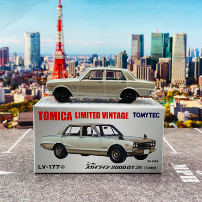 Tomica Limited Vintage 1/64 Nissan Skyline 2000GT-R Silver (1970) LV-177a