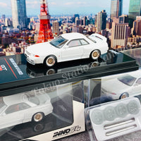 INNO64 1/64 NISSAN SKYLINE GT-R (R32) Crystal White  With Extra Wheels and Extra decals IN64-R32-WHI