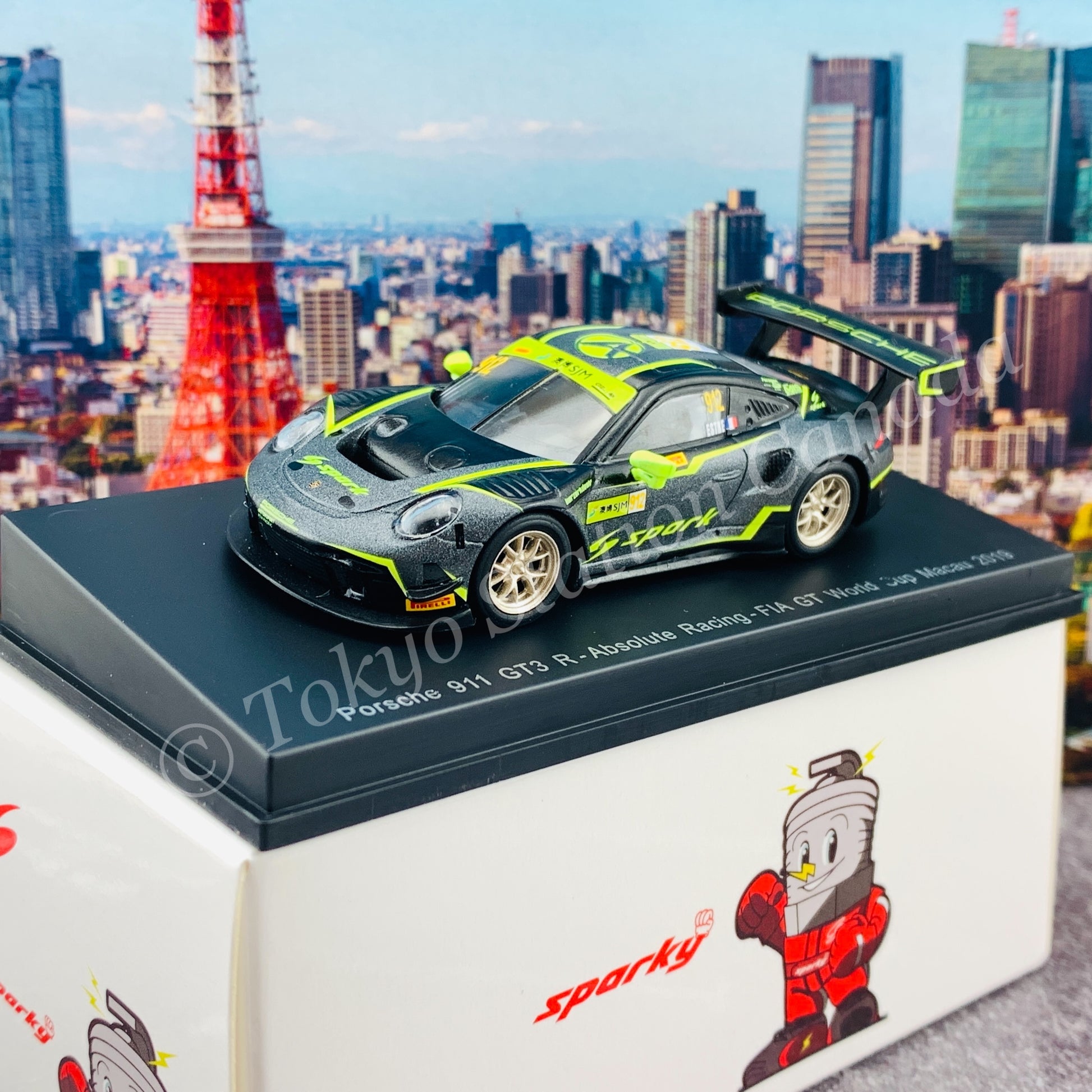 Sparky 1/64 PORSCHE 911 GT3 R NO.912 ABSOLUTE RACING FIA GT WORLD CUP MACAU 2019 KÉVIN ESTRE Y171