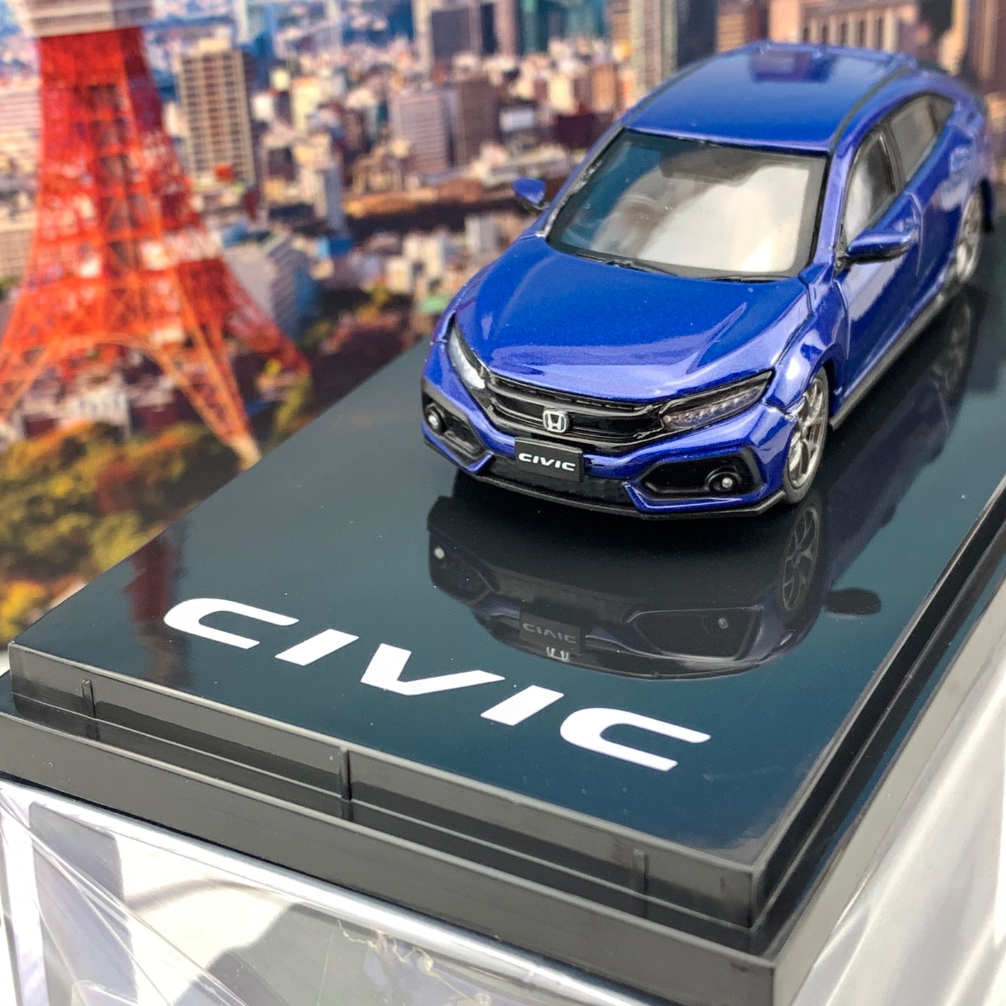 HOBBY JAPAN 1/64 Honda CIVIC Hatchback FK7 Blue Metallic Customized Version HJ641018BL