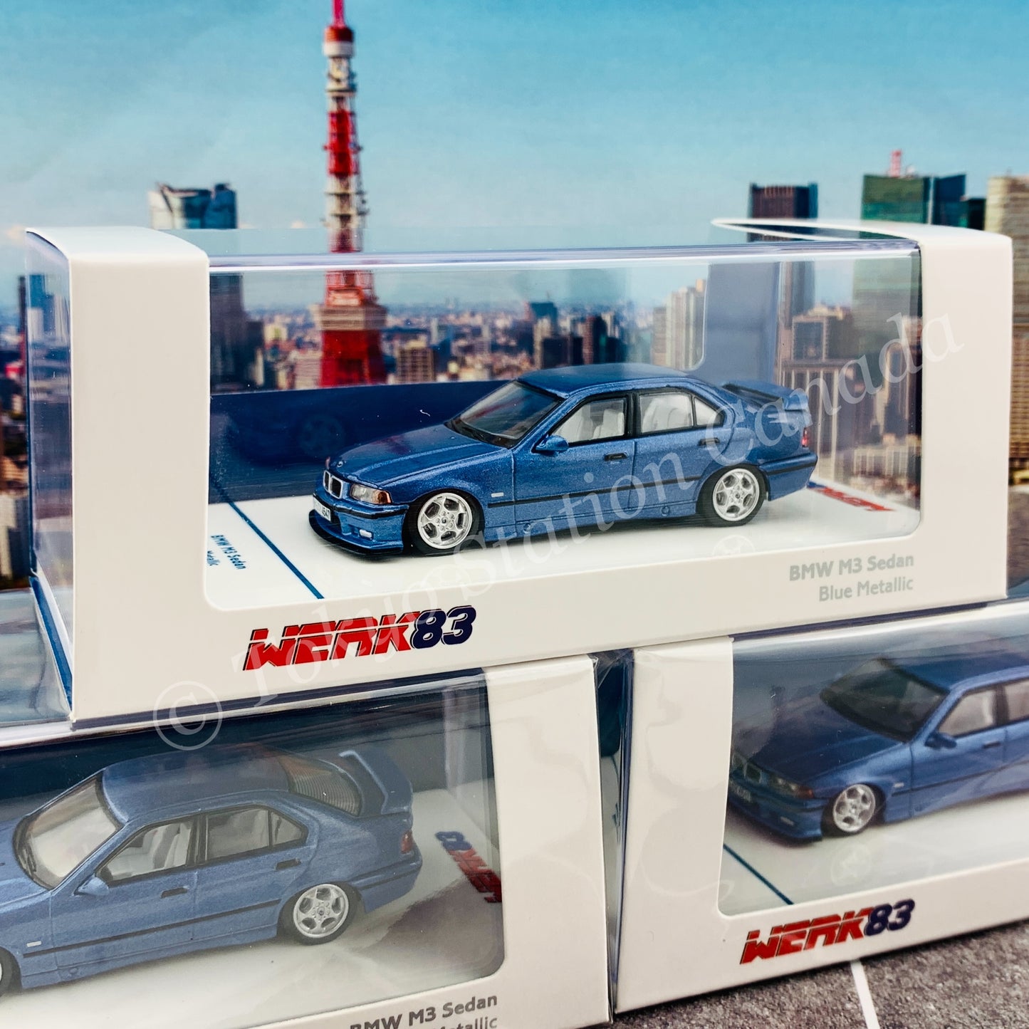 WERK83 1/64 BMW M3 Sedan Blue Metallic WK83-034a
