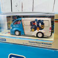 TARMAC WORKS COLLAB64 Toyota Hiace Widebody Mr. Men Little Miss 50th Anniversary with Metal Oil Can T64-038-MR