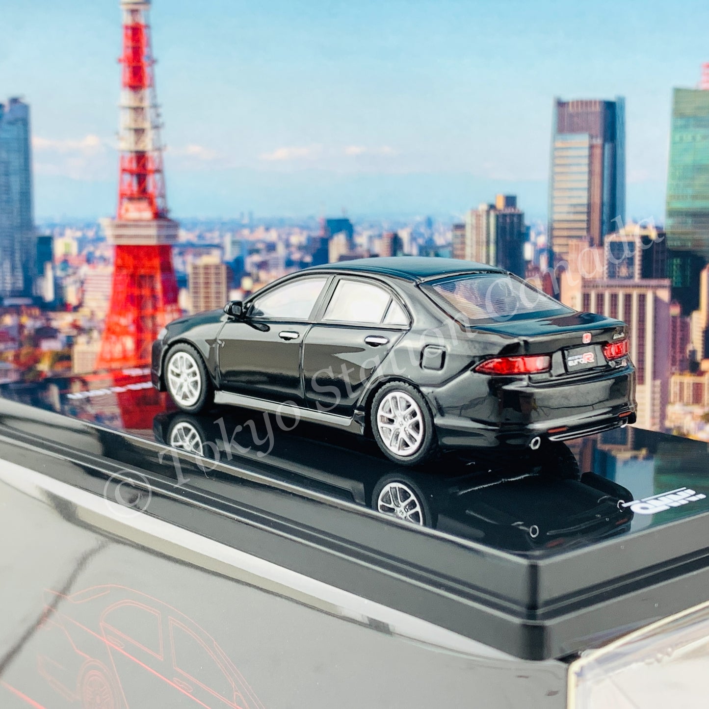 INNO64 1/64 HONDA ACCORD Euro-R (CL7) Nighthawk Black Pearl W/ Extra Wheels & Extra Water Decals IN64-CL7-BLA