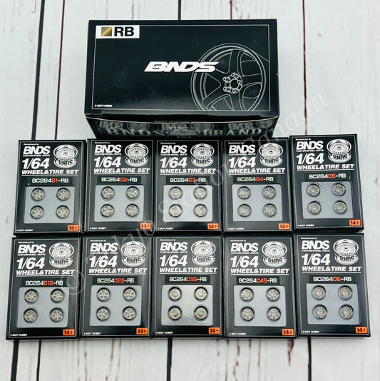 BNDS 1/64 ABS Wheel & Tire Set of 10 (RB) BRONZE